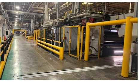 Permanent barricades were installed at the Georgia-Pacific Packaging in West Chester, Ohio that can withstand a roll clamp strike and simultaneously protect employees in a high-risk area.